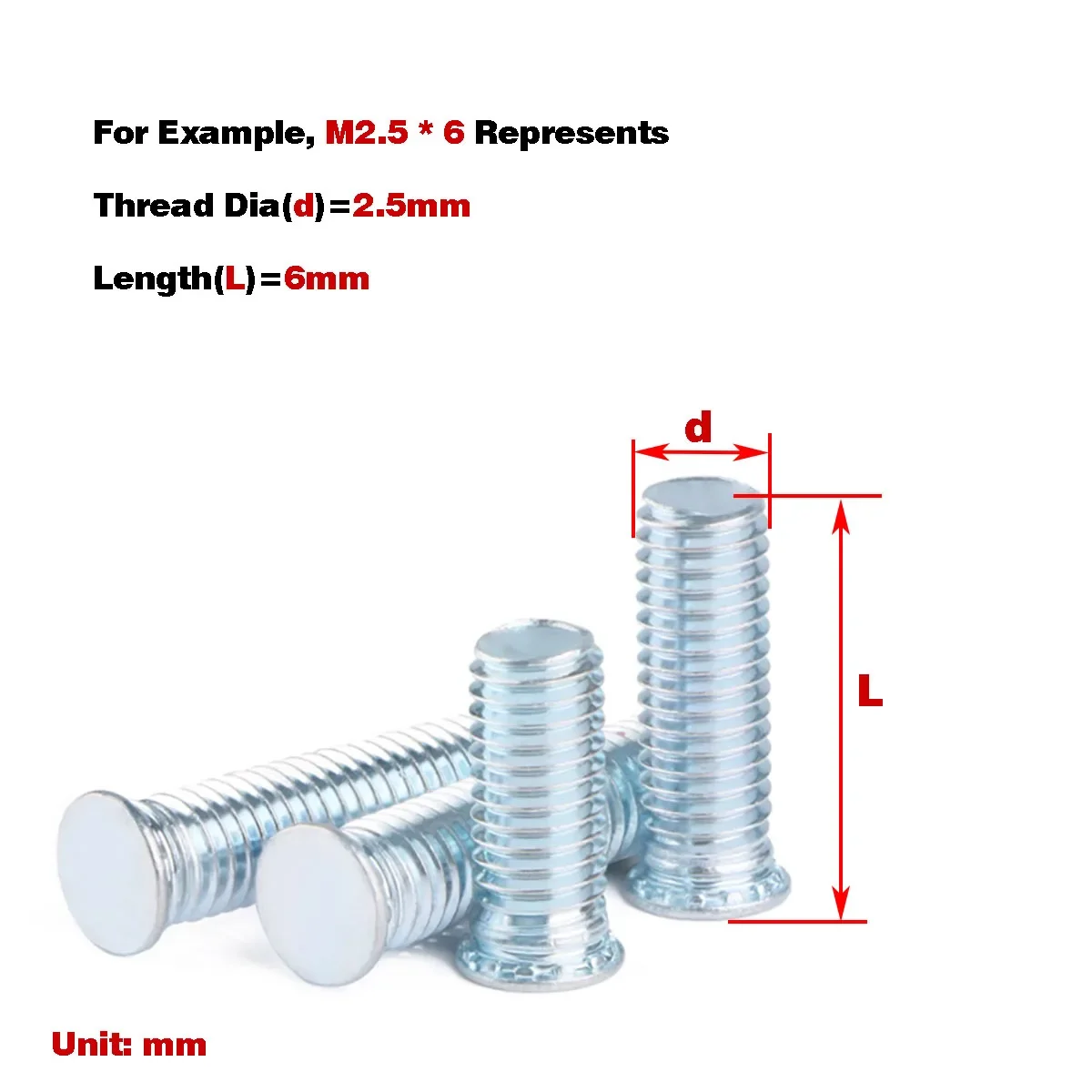 Environmental Protection Galvanized Pressure Riveting Screw Bolts   M2.5-M10