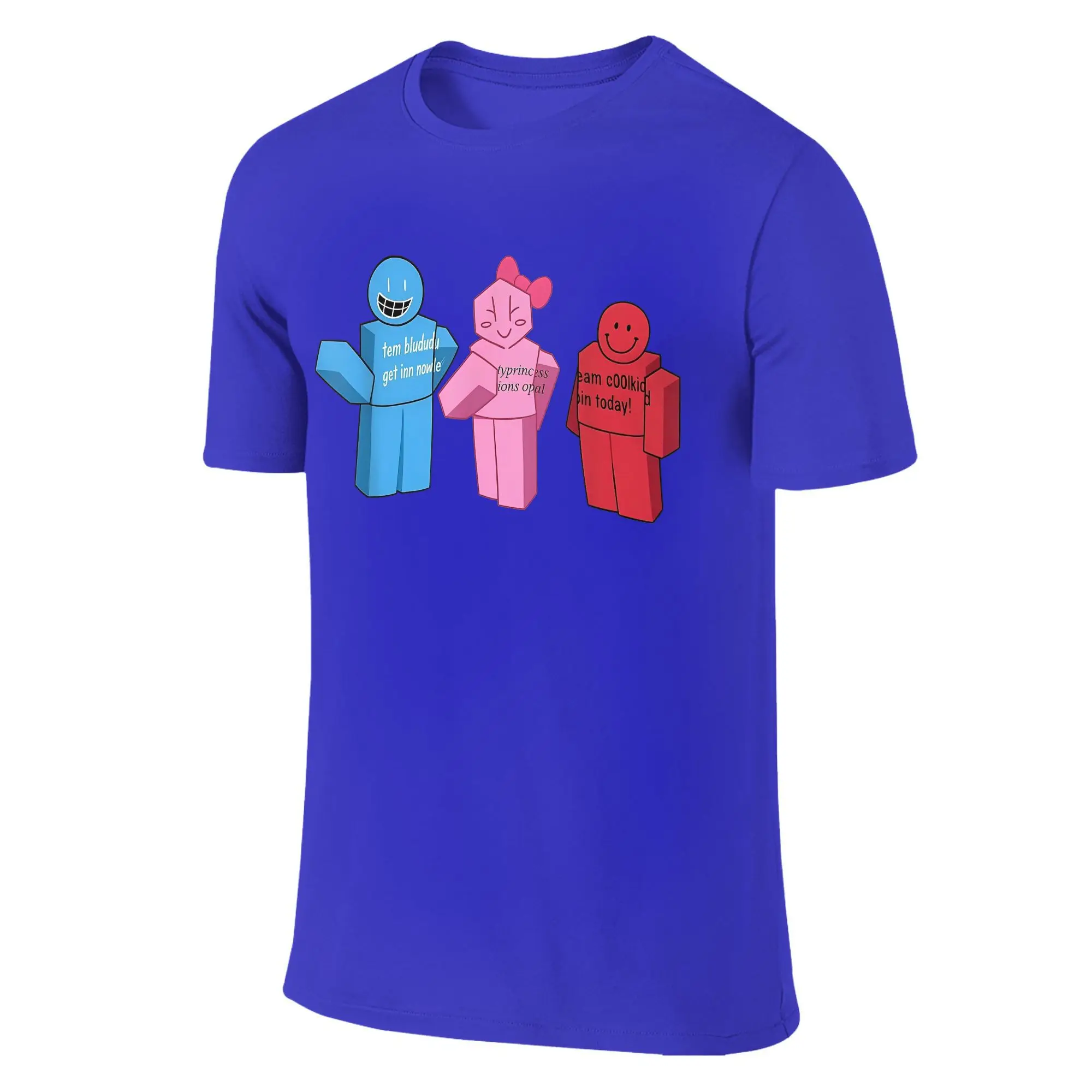 الرجال النساء تيم بلوود فورساكن   احصل على الآن تي شيرت أزرق المتأنق ملابس قطنية نقية تي شيرت برقبة دائرية تي شيرت بمقاس كبير