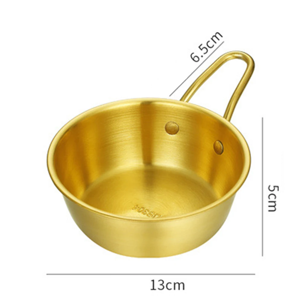 Korean Rice Wine Bowl Made of 304 Stainless Steel Featuring a Handle for Easy Use Great for Cold Drinks and Outdoor Activities
