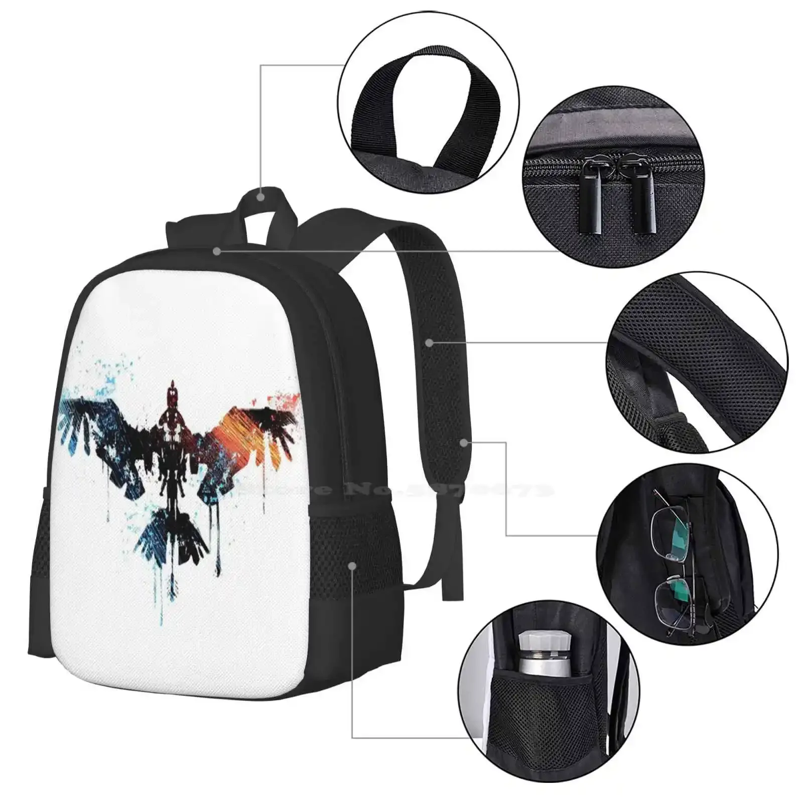 النسر الجناح مجردة اللون الساخن بيع المدرسية على ظهره حقائب الموضة ألعاب الفيديو ألعاب الألعاب #4