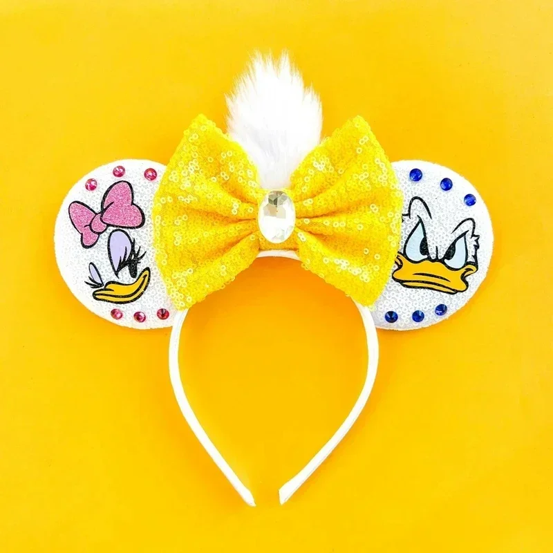 Disney Mickey Mouse Ears Headbands for Baby Girls Daisy Duck Hairbands Donald Duck Headwear Adults Women Bows Hair Accessories