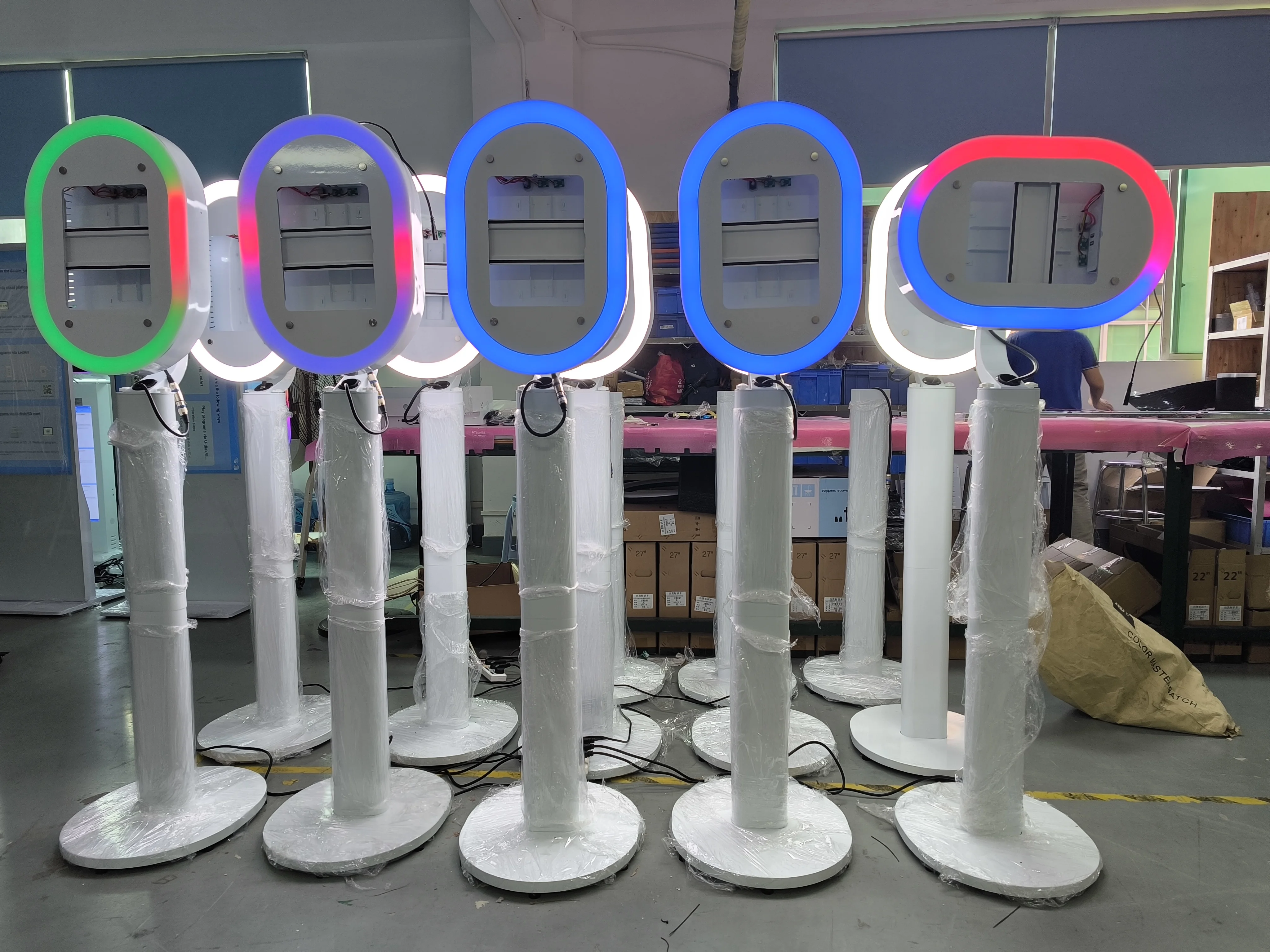 iPad photo booth with beauty RGB ring light for event wedding parties