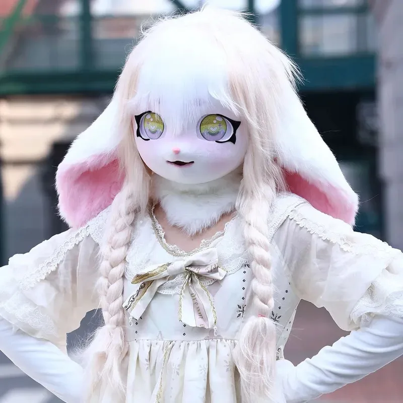 Fursuit 헤드셋 헤드 베이스 Comiket Furry Kig Kigurumi 동물 고양이 토끼 야수 마스크 코스프레 fffl1.