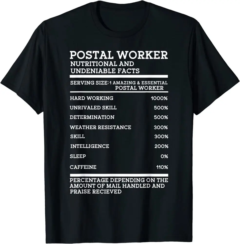 Postal worker nutritional facts, mail carrier,  lady T-Shirt Anime Pattern Y2KLuxury vintage oversized