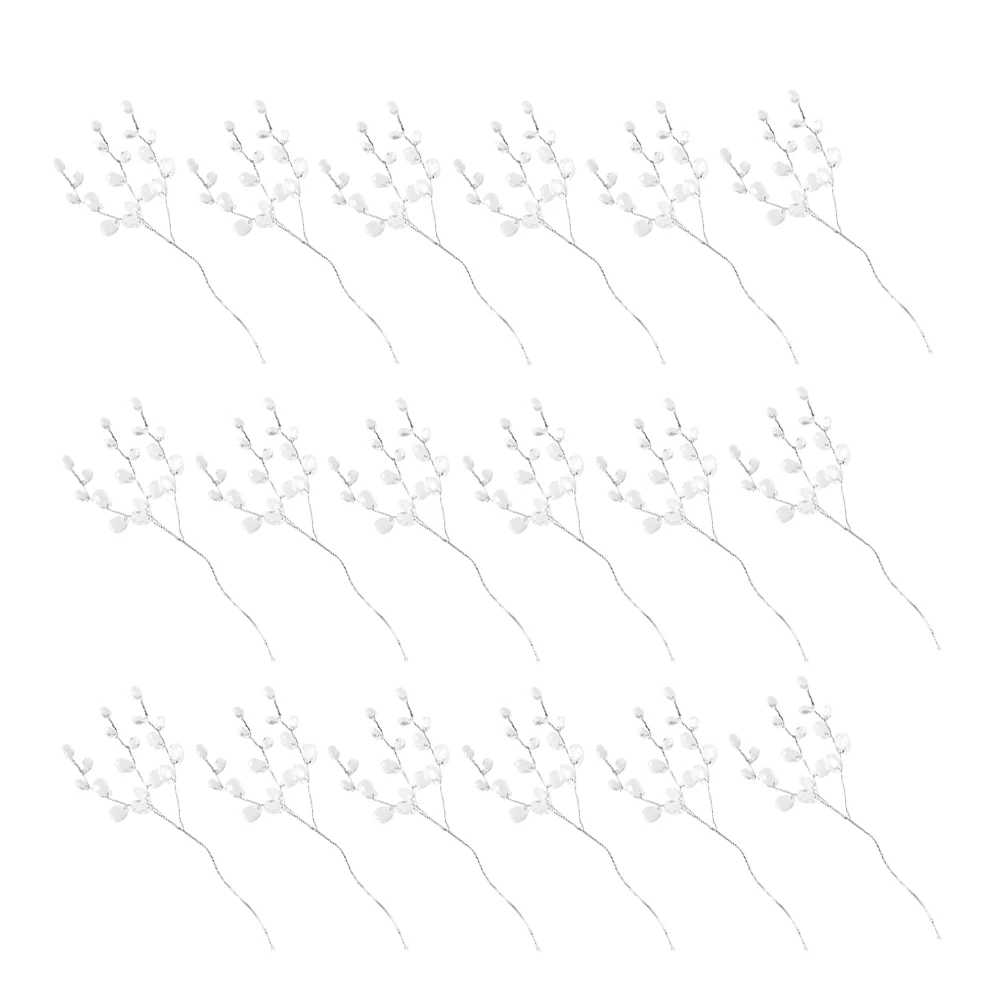 

100pcs Artificial Flowers White Acrylic Flower Decor Drop Branches for Home Wedding Party Decorations
