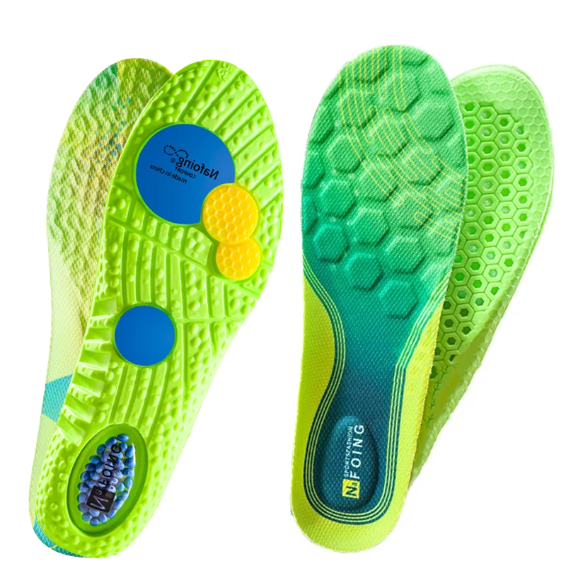 2 زوج امتصاص الصدمات مريحة الأخضر تنفس مزيل العرق نعل قوس دعم اللاتكس لينة امتصاص العرق تشغيل قدم الرعاية #1