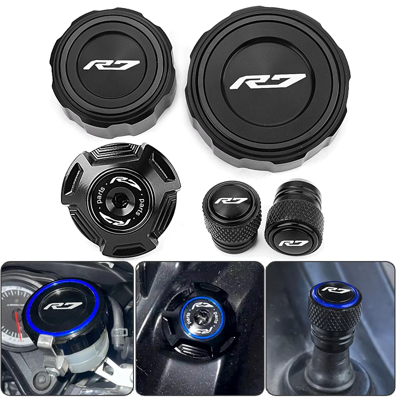 2025 For Yamaha R7 YZFR7 YZF-R7 2021 2022 2023 2024 Accessories Motorcycle Aluminum Brake Fluid Reservior Cover Oil Filler Cap
