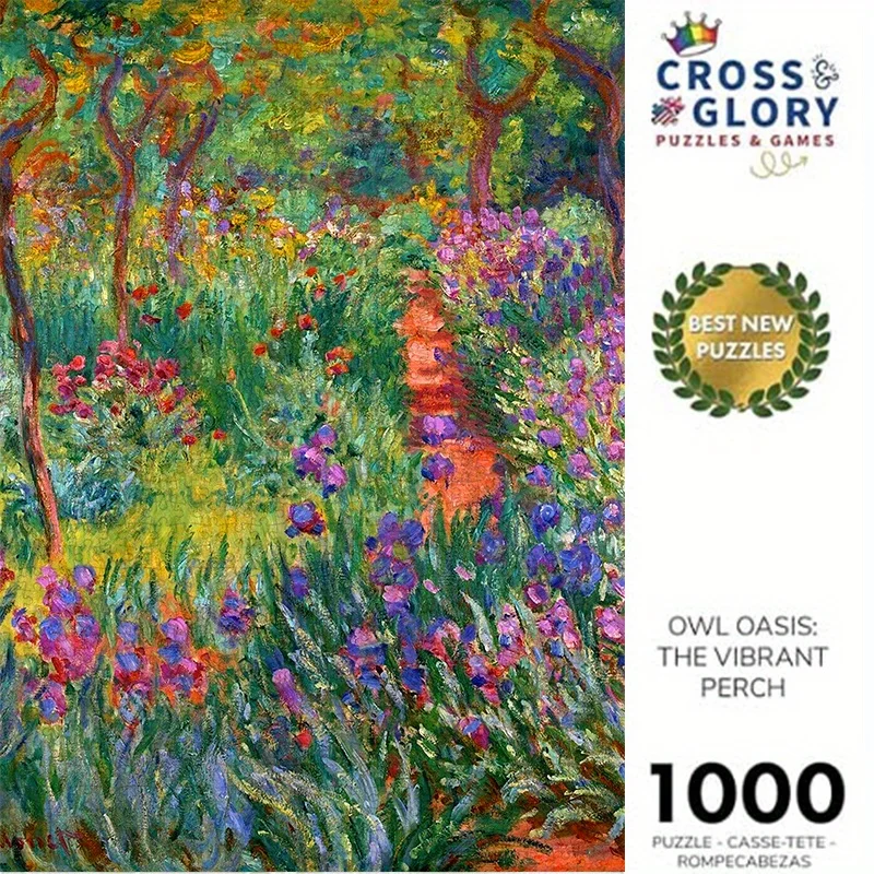 Monet-stijl Iris Garden Art Jigsaw Puzzle Volwassen impressionistische schilderkunst Thema Intellectueel spel Home Decor Puzzelspeelgoed