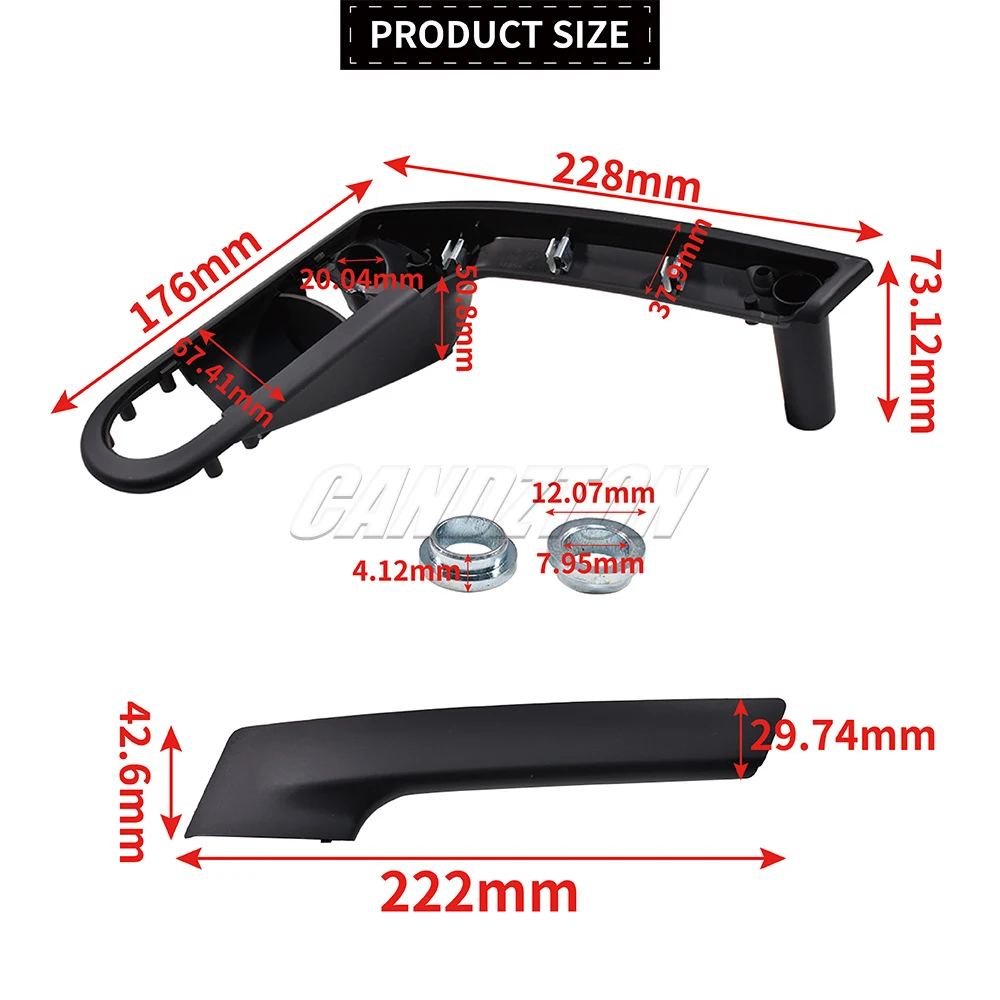 Für VW Polo MK3 6N 6N2 1999-2002 Neuer Innen-Türgriff mit Halteabdeckung Links Rechts 6N0867179E 6N0867197B Auto-Zubehör – Detail 9