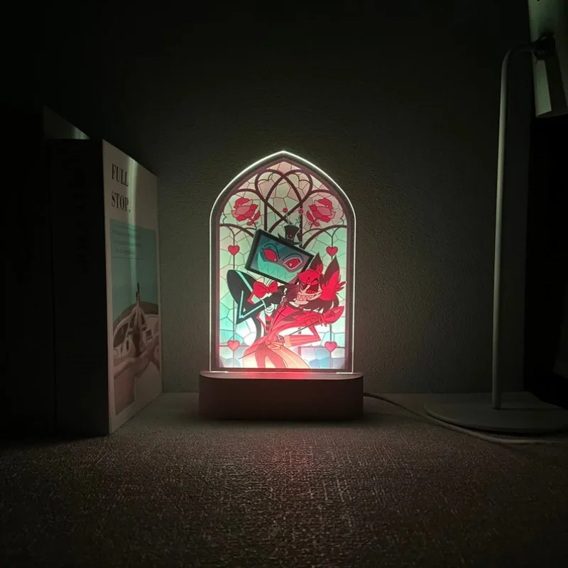 

Night Light for Hazbin Hotel Vox and Alastor Cartoon Figure Desktop Decoration Collectible Model Toy Gift