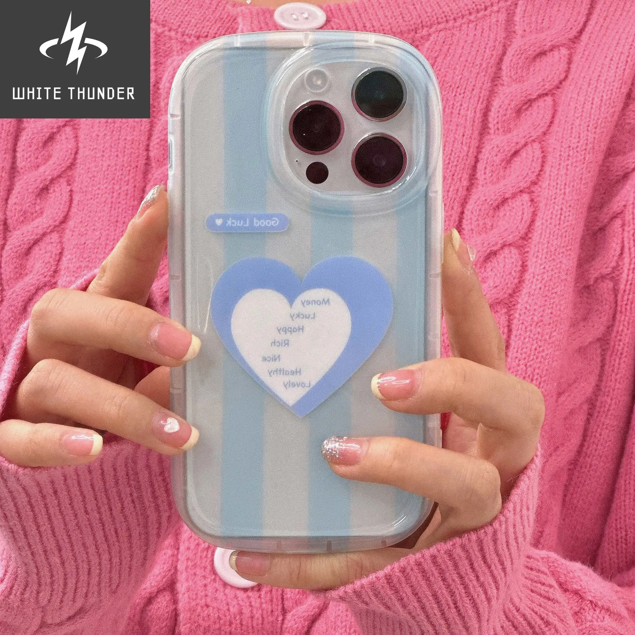 Cartoon ins love rich happy lovely heart round IMD silicone soft phone case for iphone 14promax 11 12 13 promax 14 pro max plus