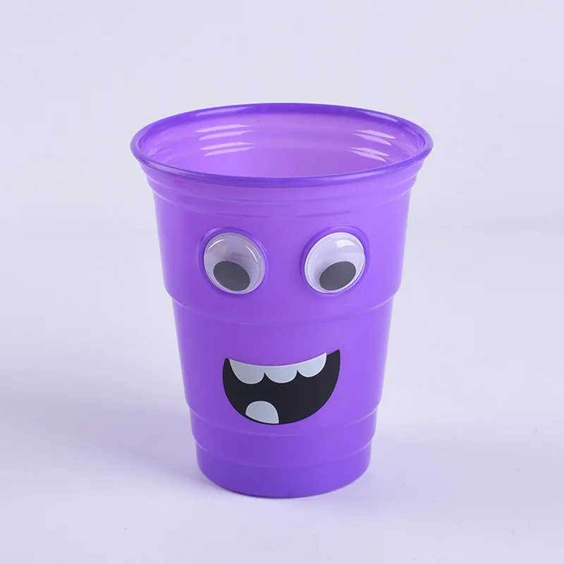Cangkir plastik Halloween, panas, cangkir kartun, cangkir air, cangkir jus, Festival hantu, aksesoris hadiah taman kanak-kanak, ember Populer