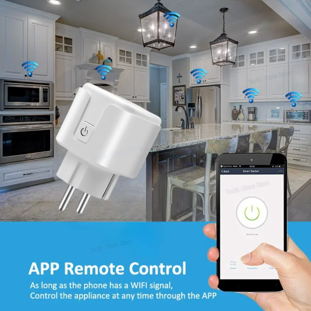 Tuya WiFi 433mhz RF مقبس ذكي 16A الاتحاد الأوروبي FR التوصيل مع مراقبة الطاقة ذاكرة حالة الطاقة منفذ ذكي ل أليكسا جوجل المنزل