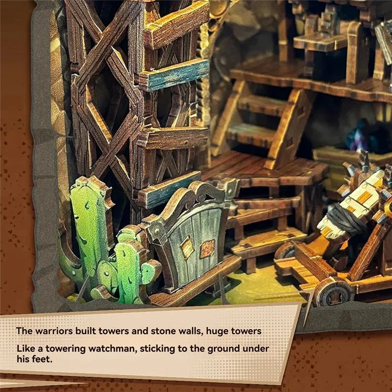 MACH-houten geassembleerde boekenstandaard Ontdek fantasy onbekende wereld Desktop decoratie cadeau