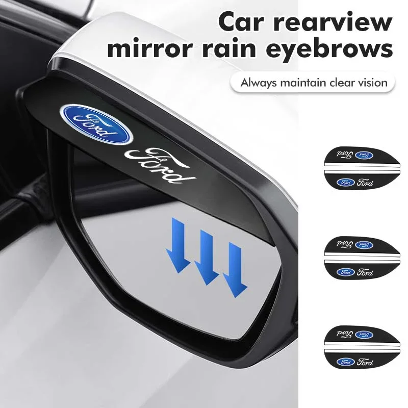 

For Ford Car Rearview Mirror Rain Brow PVC Weatherproof Anti-Rain Cover Fiesta Ranger Mondeo Escape Ecosport Fusion Explorer