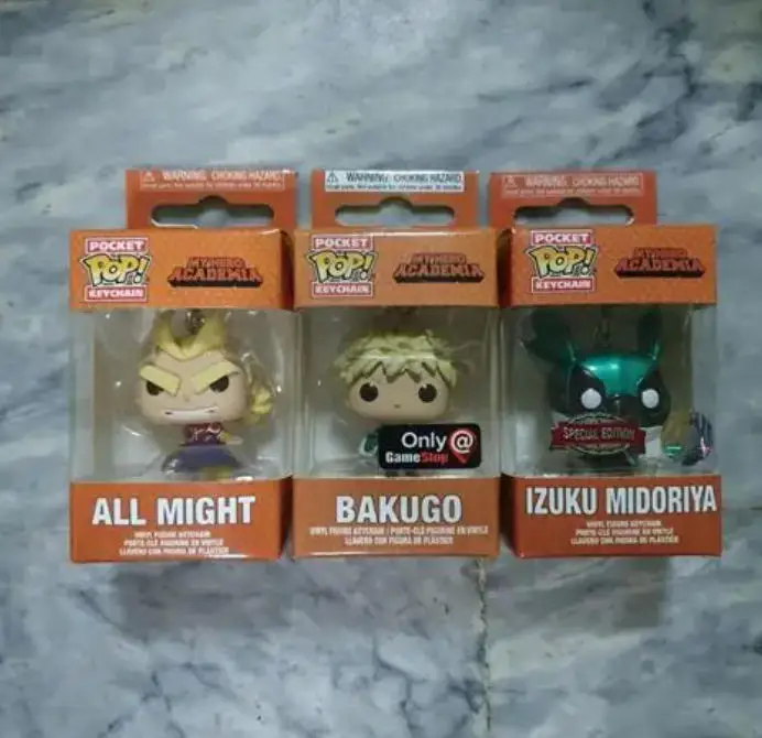 Funko Pop Keychain Toy My Hero Academia Deku Kyoka Jiro Neito Monoma Izuku Midoriya Shoto Todoroki All Might Bakugo PVC Toys