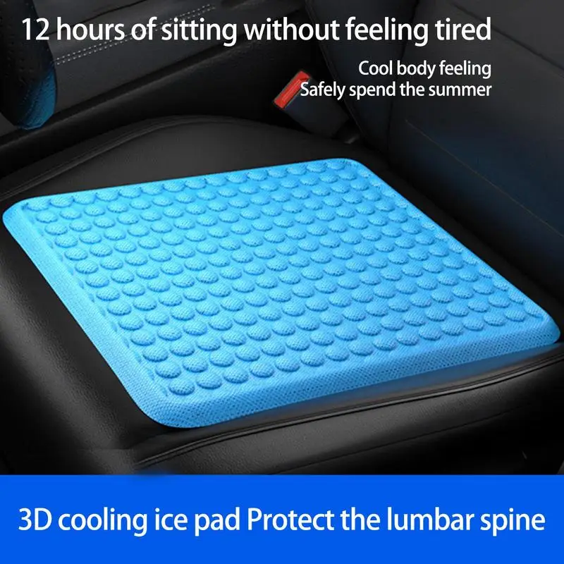 Ventilated Breathable Butt Pad Seat Ice Cooling Gel Pad Cushion Thick Big Desk Chair Cushion with Cooling Gel for Home Trucks