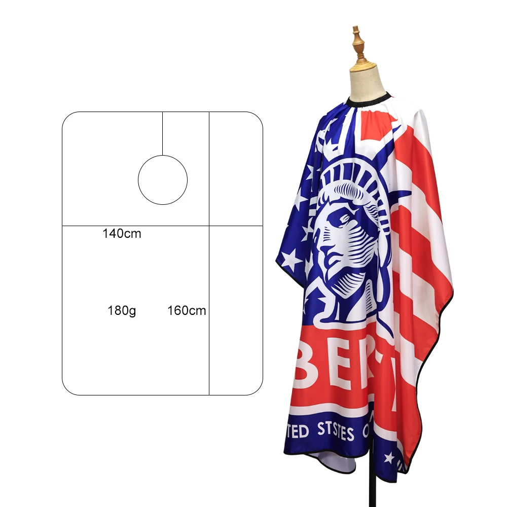 Salon Barber Cape Thicken fabric Hairdress Apron Statue of Liberty Pattern Waterproof Hair Cutting Gown Haircut Styling Clothes