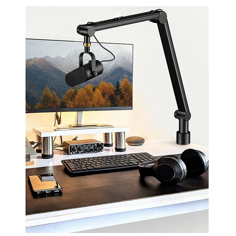 Microfone de lança de suspensão ajustável CJSD Microfone ao vivo 360 °   Suporte de mesa universal