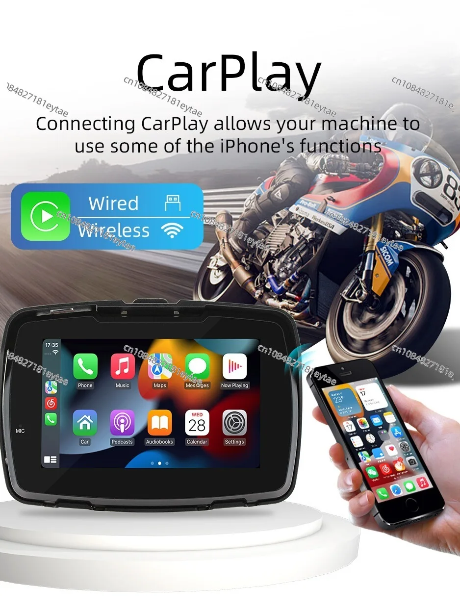 

5 inch Motorcycle MP5 Motorcycle Carplay Navigator Portable Car Android auto