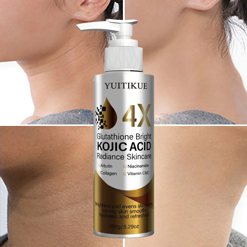 Crema Aclarante con Ácido Kójico YUITIKUE, Unifica el Tono de Piel, Hidrata Profundamente, Suave para Piel Delicada, Uso en Todo el Cuerpo