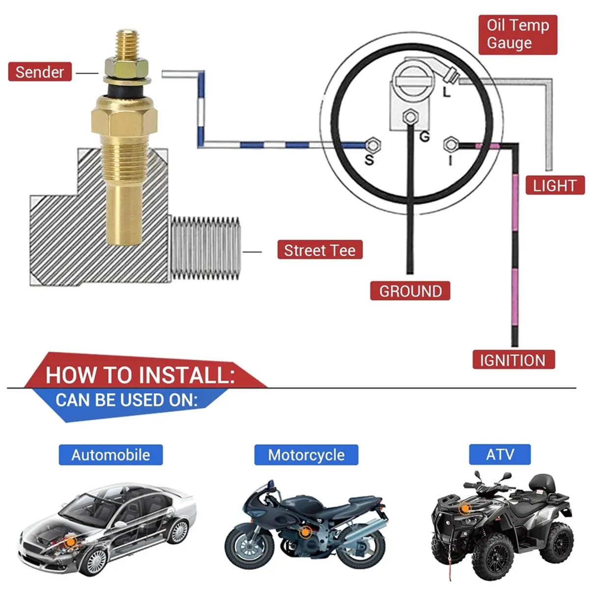 Time Saving 3 Pcs Generator Set Accessory M10 150 ℃ Temperature Sensor for Measuring Oil Temperature and Water Temperature