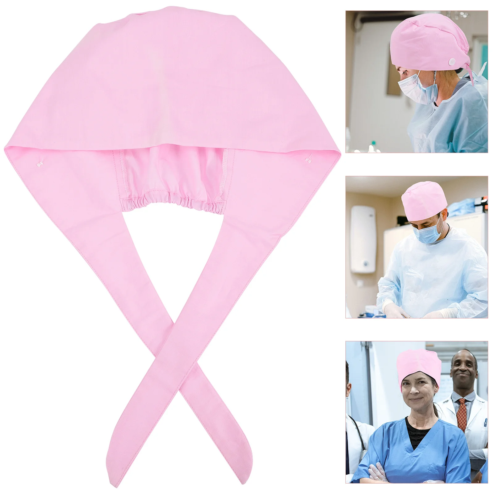

Scrub Cap Adjustable Cotton Work Hat For Men Women Tie Back Hair Cover Chef Hat Washable Unisex Working Cap