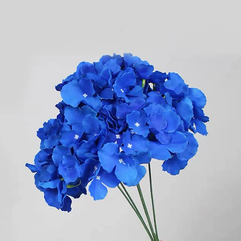 5Pcs Artificial Hydrangea With Stem Blue Faux Hydrangea Bouque Flower for Wedding Party Home Decoration Valentine Day