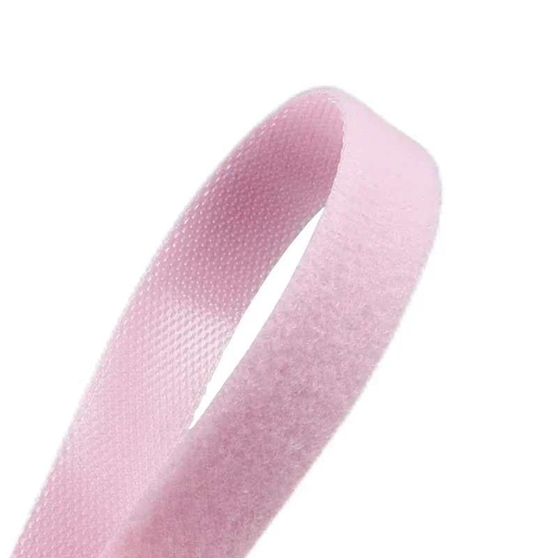 Pink T-type Releasable Cable Ties Wrap Zip Bundle Detachable Wire Fastening Cable Tie Plastics Nylon Hook and Loop Straps