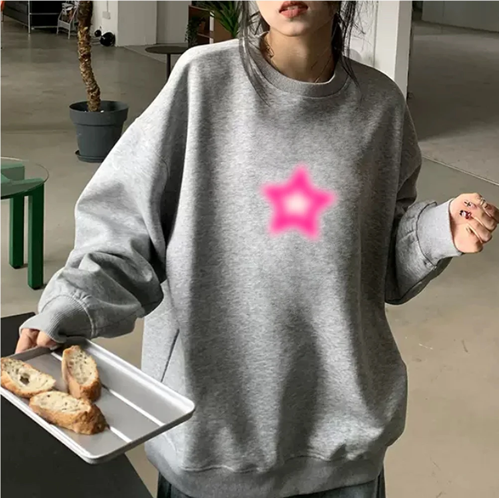 

Cute Star Streetwear Fashion Hoodie Funny Graphic Pullover Y2k Women Men Crew Neck Sweatshirt Casual Pocket Hooded Shirts