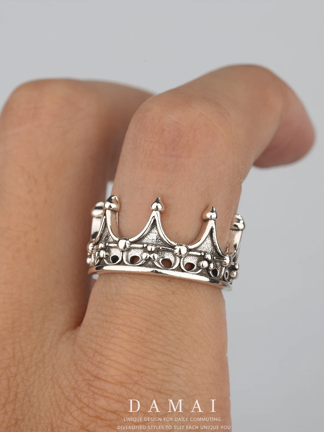 Gothic Crown Ring Adjustable O - Men Fashion King 评论和价格