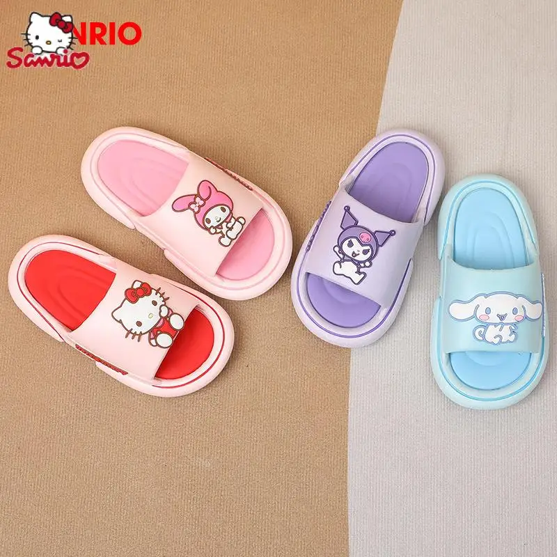 

Kawaii Sanrio Anime Slippers Cute Hello Kitty My Melody Kuromi Cartoon Non-Slip Parent Child Indoor Home Slippers Gift for Girl