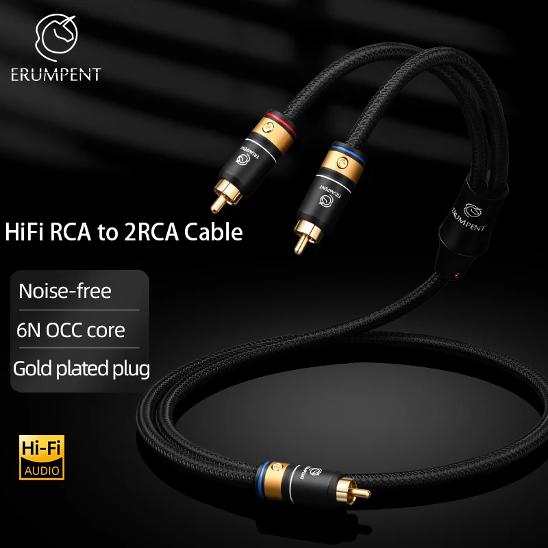 

Hi-end 6N OCC RCA на 2 RCA аудиокабель с позолоченным разъемом