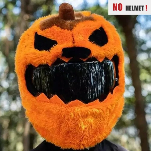 Imagen 2 del producto Feliz Año Nuevo Navidad y Halloween casco de motocicleta cálido personalizado gorro de Papá Noel cubierta de casco con capucha de felpa para invierno