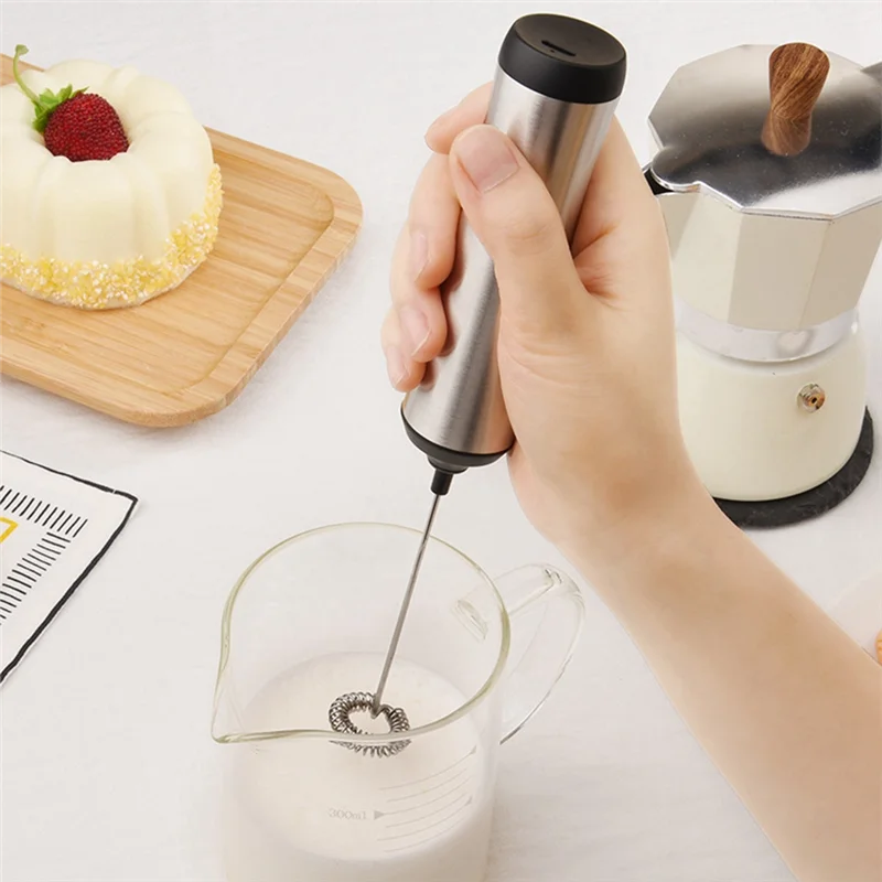 Portable Rechargeable Electric Milk Frother Foam Maker Handheld Foamer High Speeds Drink Mixer Coffee Frothing Wand B