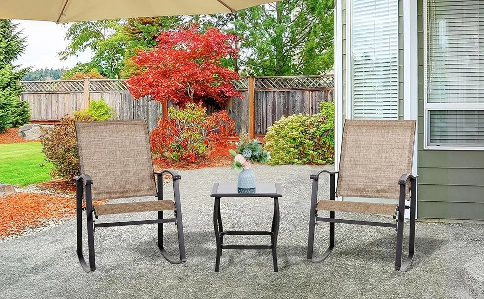 3 Piece Outdoor Rocking Bistro Set