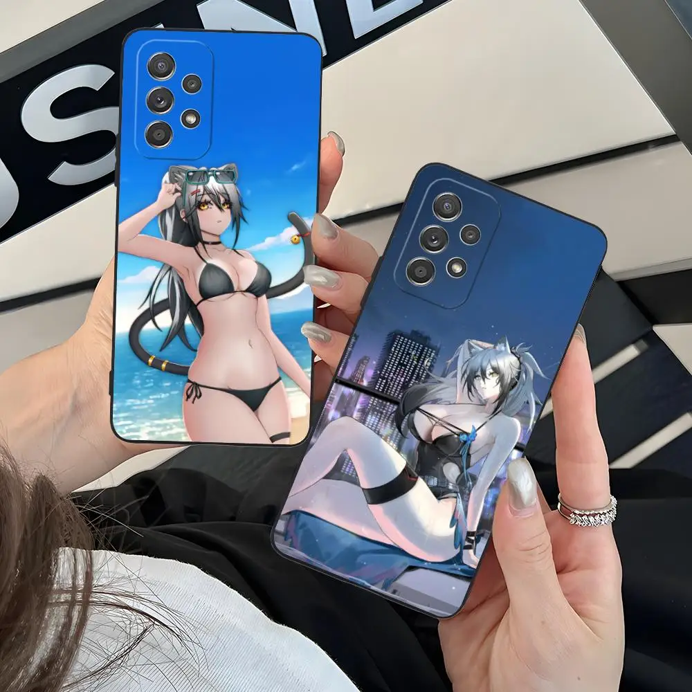 

Arknights Schwarz Mobile Phone Case for Samsung Galaxy A73 72 71 70 56 55 54 53 52 36 35 34 23 16 15 5G Colour Printing Pretty