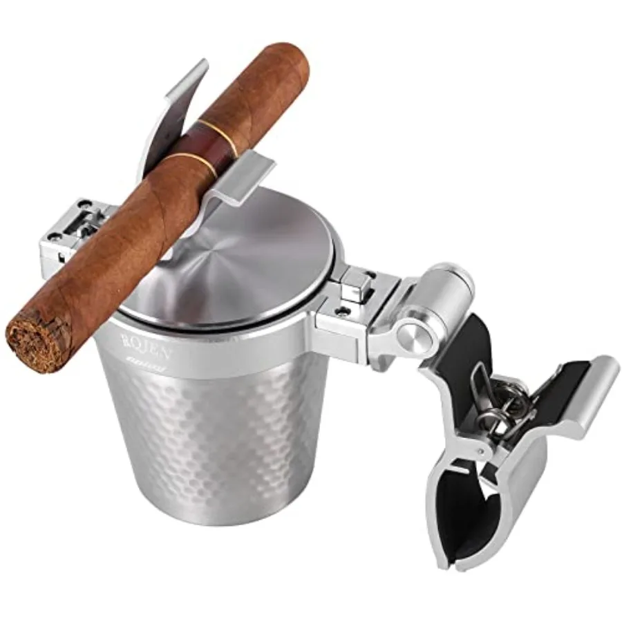 

Cigar Golf Cart Holder - Windproof, Patio Exterior Ashtray with Lid, Smell Proof, Portable Standing