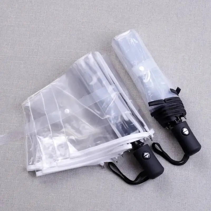 

1 Fully Automatic , Triple Fold Rainproof Visual Transparent Umbrella For Outdoor Windproof Household Daily Necessities