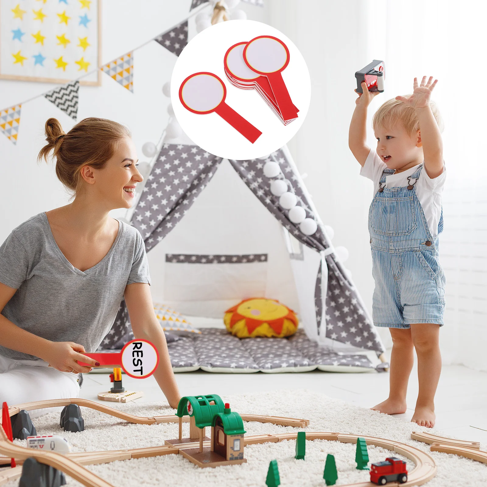 10 Pcs Handheld Score Board Reusable Poster Boards Dry Erase Paddle White Mini Double Sided Plastic Student