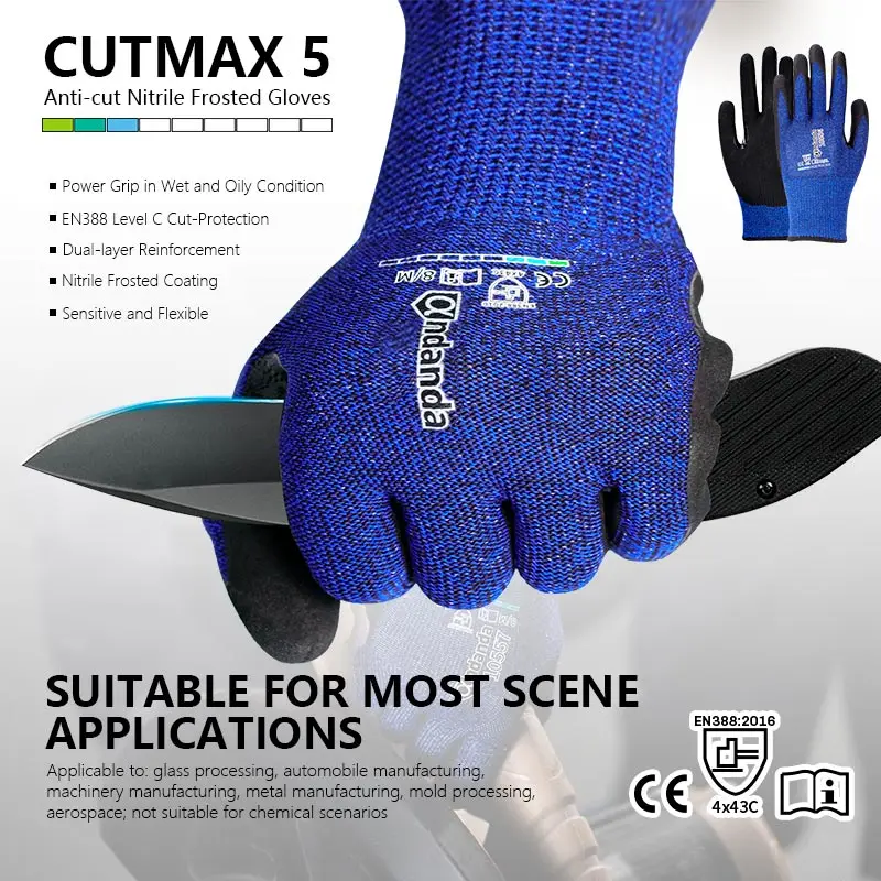 Andanda Work Protection Kit Cut Resistant Nitrile Gloves Anti Cut Gloves Noise Cancelling Ear Plugs And Safety Goggles
