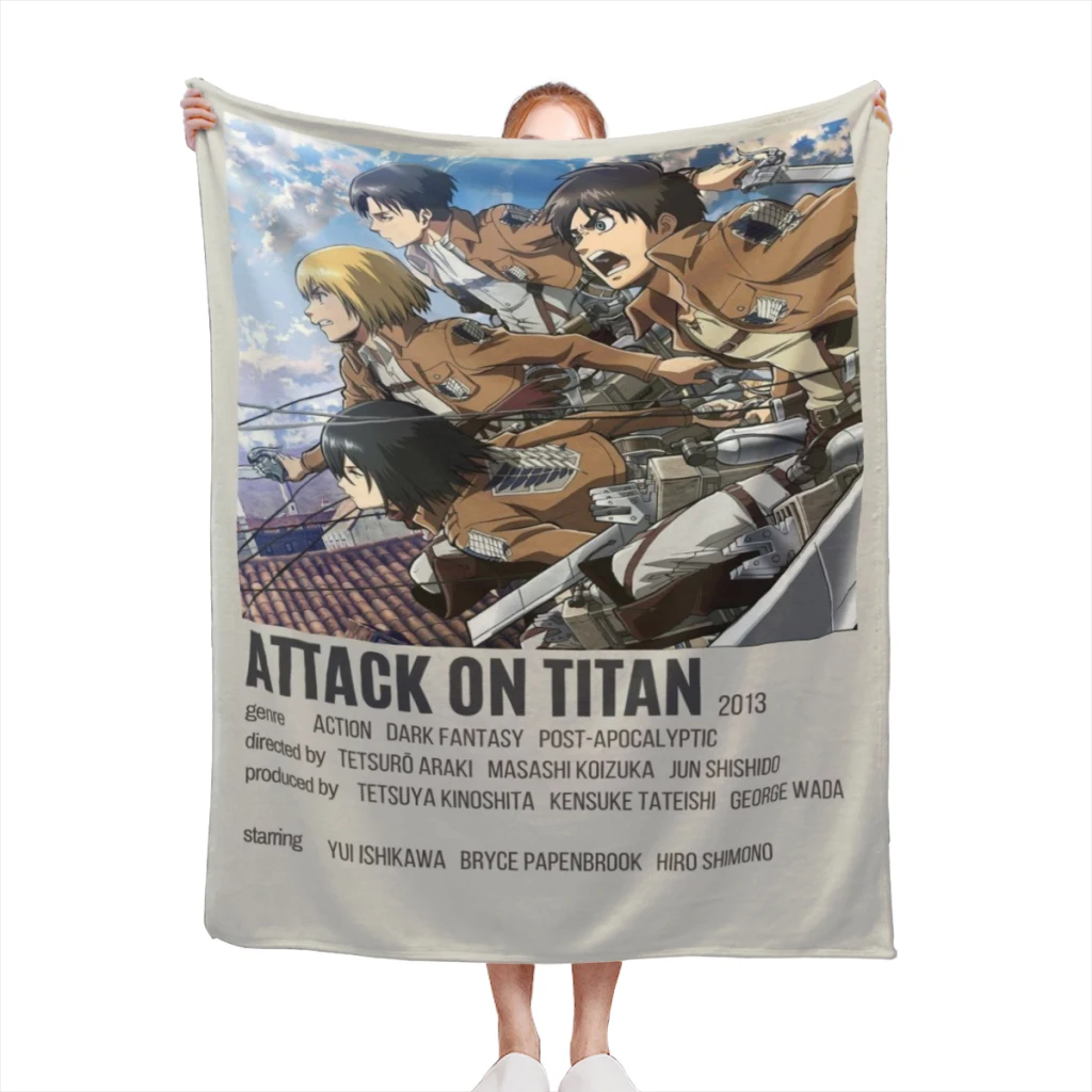 Wings of Liberty Attack on Titan Retro Medium Blanket Fluffy Soft Bedroom Decor Sofa Blankets Comforter Home and Decoration