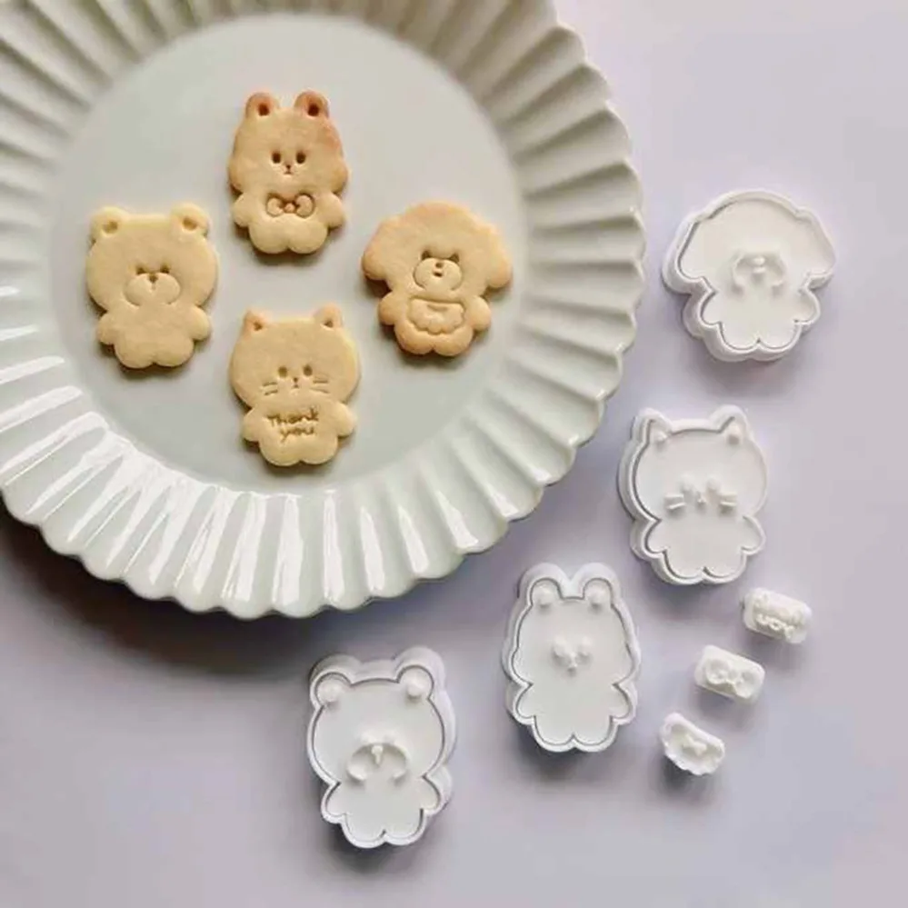 Cartoon Animal Babies Shaped DIY Pressing Cookie Cutters Baking Mold Bakewares Decorations Accessories For Cookie Baking
