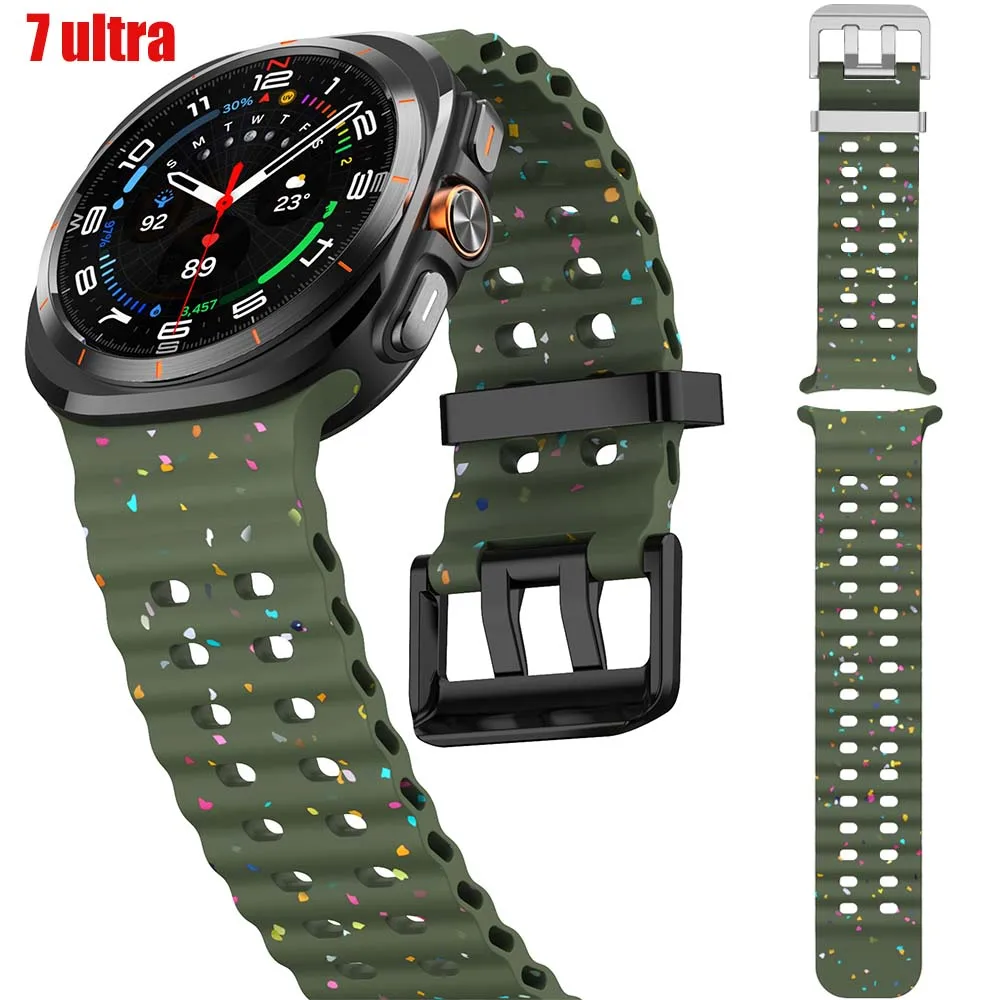 

Силиконовый ремешок без зазоров для Samsung Galaxy Watch ultra, ремешок 47 мм, аксессуары, спортивный силиконовый браслет Galaxy Watch 7, ультра ремешки