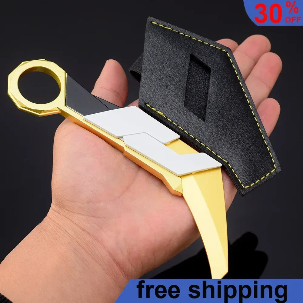 16cm Valorant Game Peripheral Weapon Prime 2.0 Karambit Ninja Samurai Swords Metal Knife Leather Case Version Model Gifts Toys