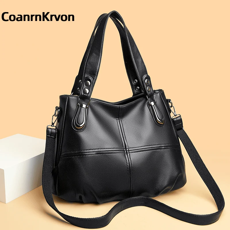 

High Quality Women's Soft Leather Crossbody Bag Large Women's Shoulder Bag Women's Shoulder Tote Shopping Bag Large Capacity