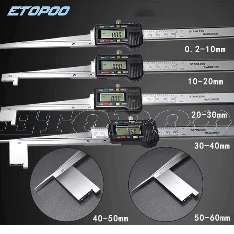 Digital Cunha Feeler Display Eletrônico Medidor de Feeler Wedge 0.210 mm 1020 mm 2030 mm 3040 mm 4050 mm 5060 mm