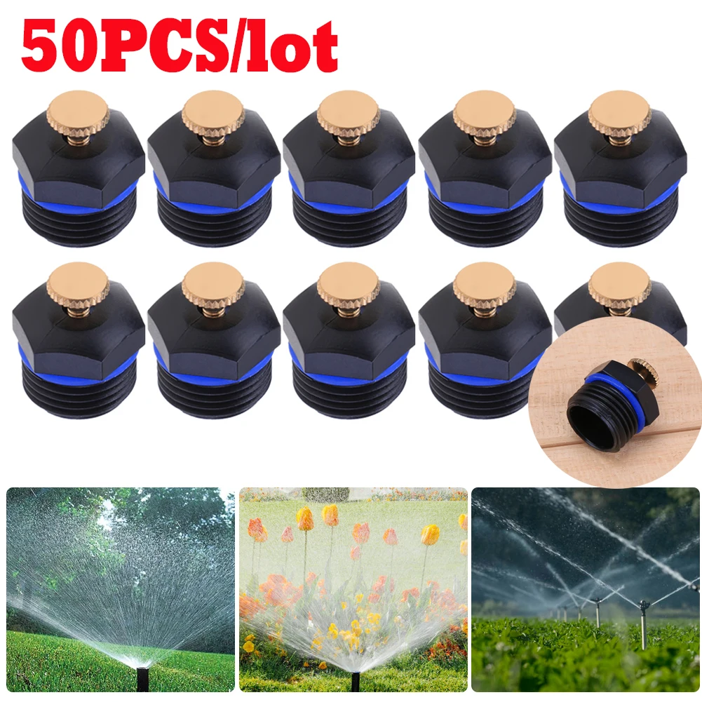 50pcs/lot 1/2 inch DN15 Thread Garden Sprinklers Plastic Lawn Watering Sprinkler Head Irrigation Agriculture Sprayers Nozzles