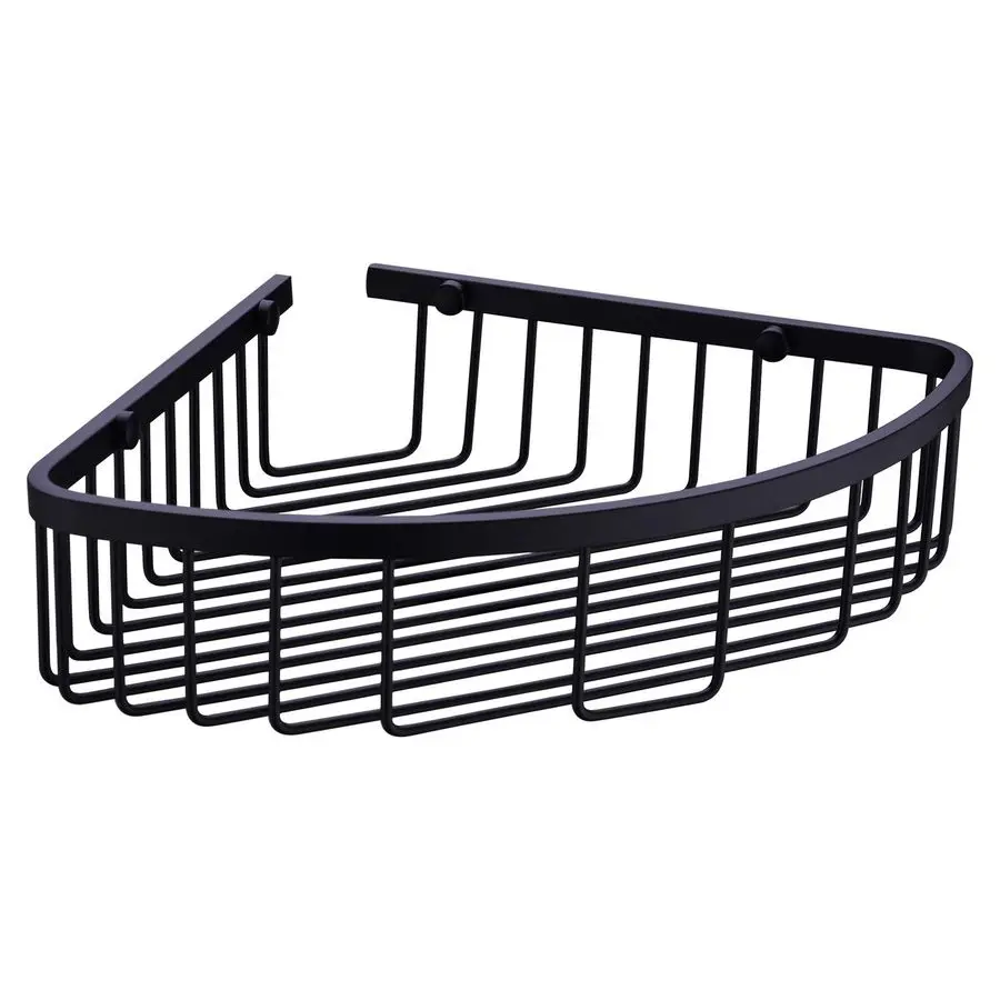

Stainless Steel Shower Caddy Corner Basket Shelf Bathroom Organizer Wall Mounted Storage, Matte Black Plated Finish Heavy Duty