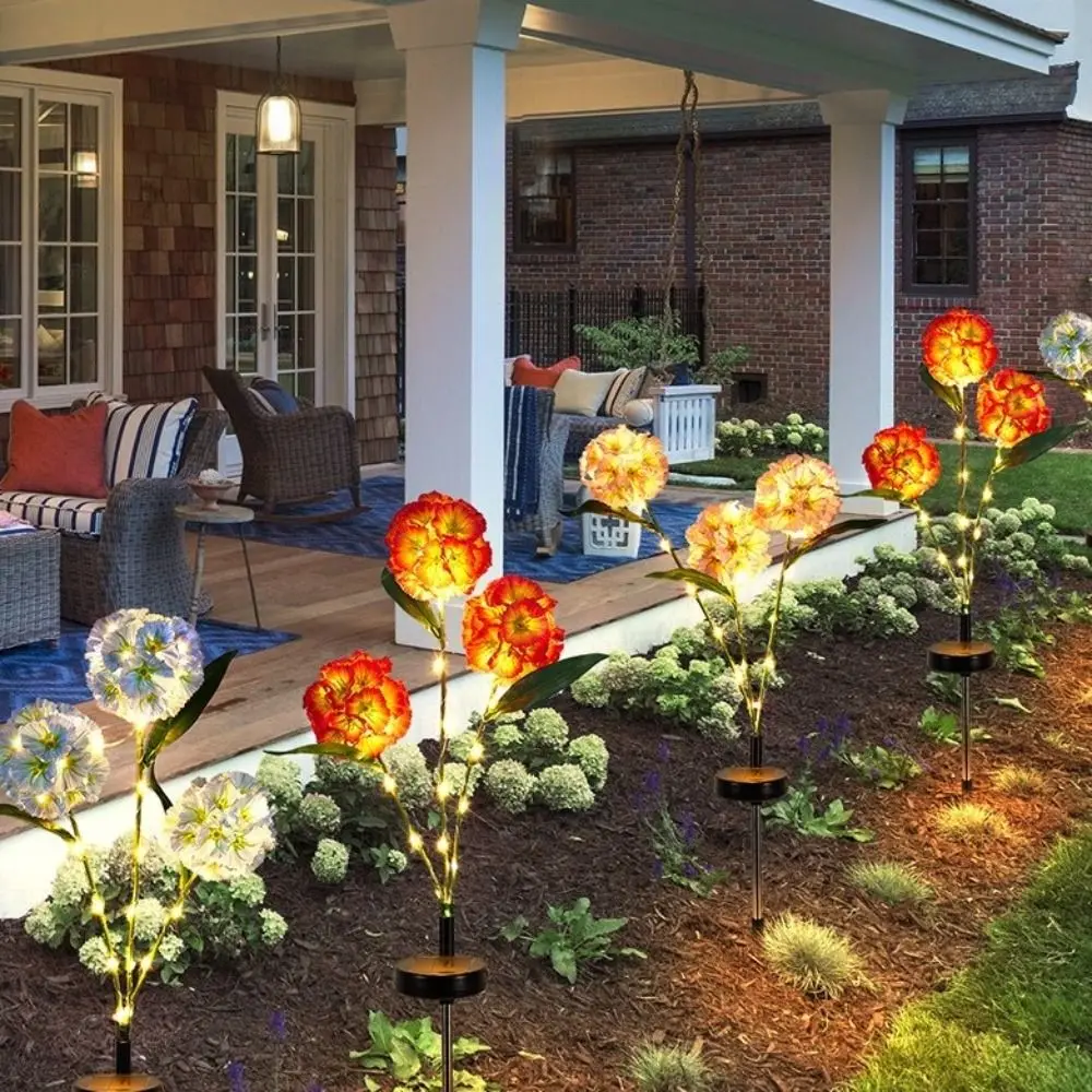 

Waterproof Solar Flower Light with 3 Head Warm light Simulation Flower Lamp Ground Mounted Intelligent Light Sensing